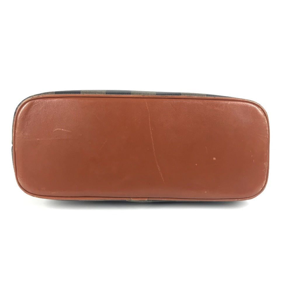 FENDI ヴィンテージ ペカン ロゴ トートバッグ カバン ハンドバッグ レザー/PVC ユニセックス カーキ