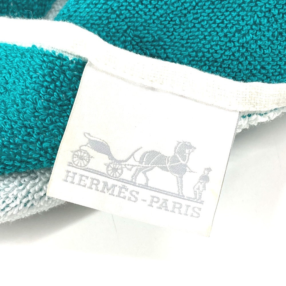 HERMES バスタオル インテリア ひざかけ ブランケット ヨッティング ドット 水玉 ビーチタオル フリンジ タオル コットン ユニセックス グリーン