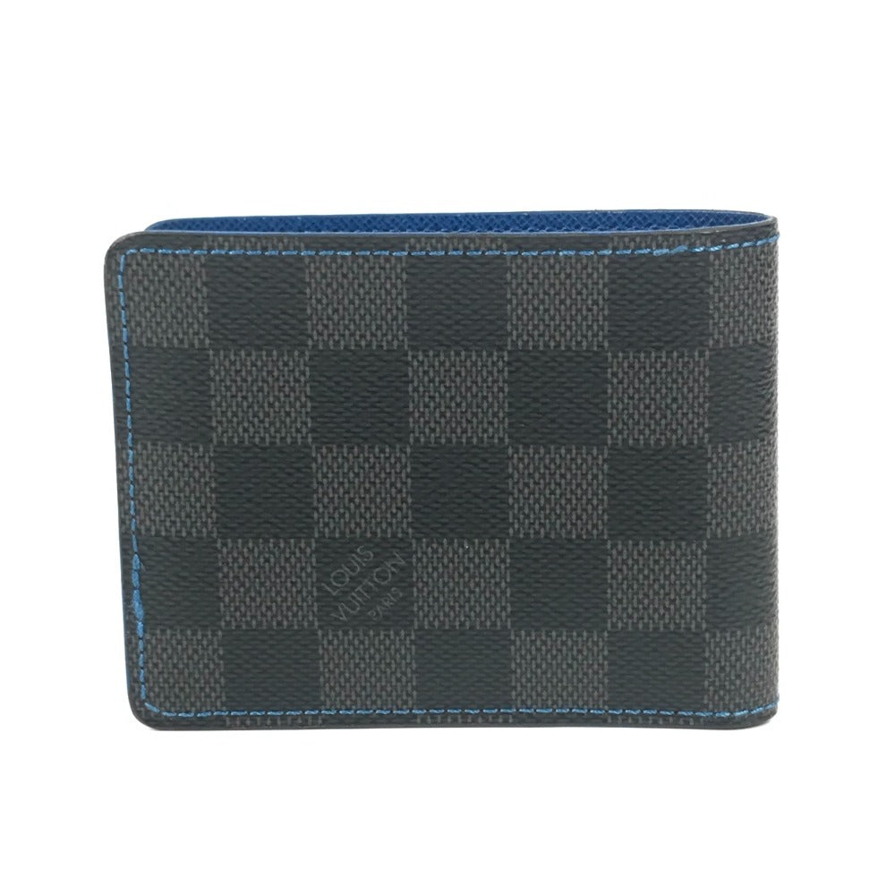 LOUIS VUITTON N64033 ダミエグラフィット ポルトフォイユ･スレンダー コンパクトウォレット 札入れ 2つ折り財布 ダミエグラフィットキャンバス メンズ ブラック