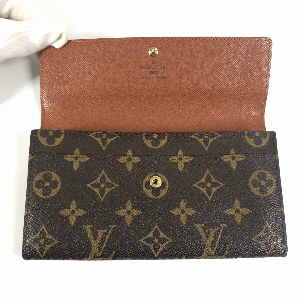 LOUIS VUITTON M61725 モノグラム ポルト モネ クレディ ポルトモネクレディ 二つ折り長財布 フラップ ロングウォレット 長財布 モノグラムキャンバス ユニセックス ブラウン