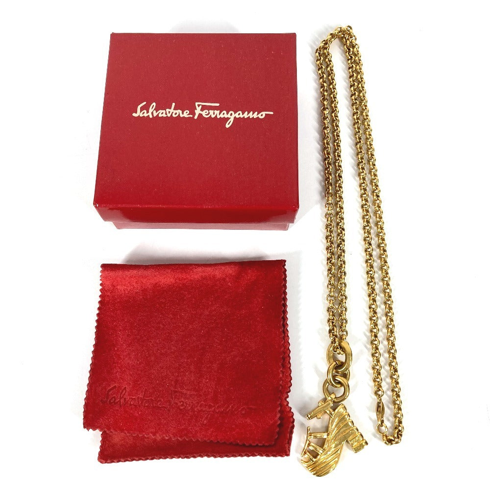 Salvatore Ferragamo ヴィンテージ サンダル 靴 アクセサリー ジュエリー ロングネックレス チェーンネックレス ネックレス メタル レディース ゴールド