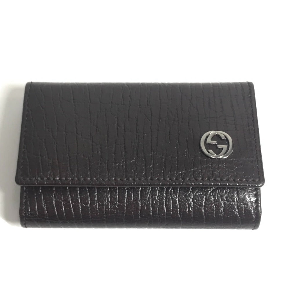 GUCCI 115225 ヴィンテージ GG インターロッキングG 6連 鍵 キーケース レザー ユニセックス ブラウン