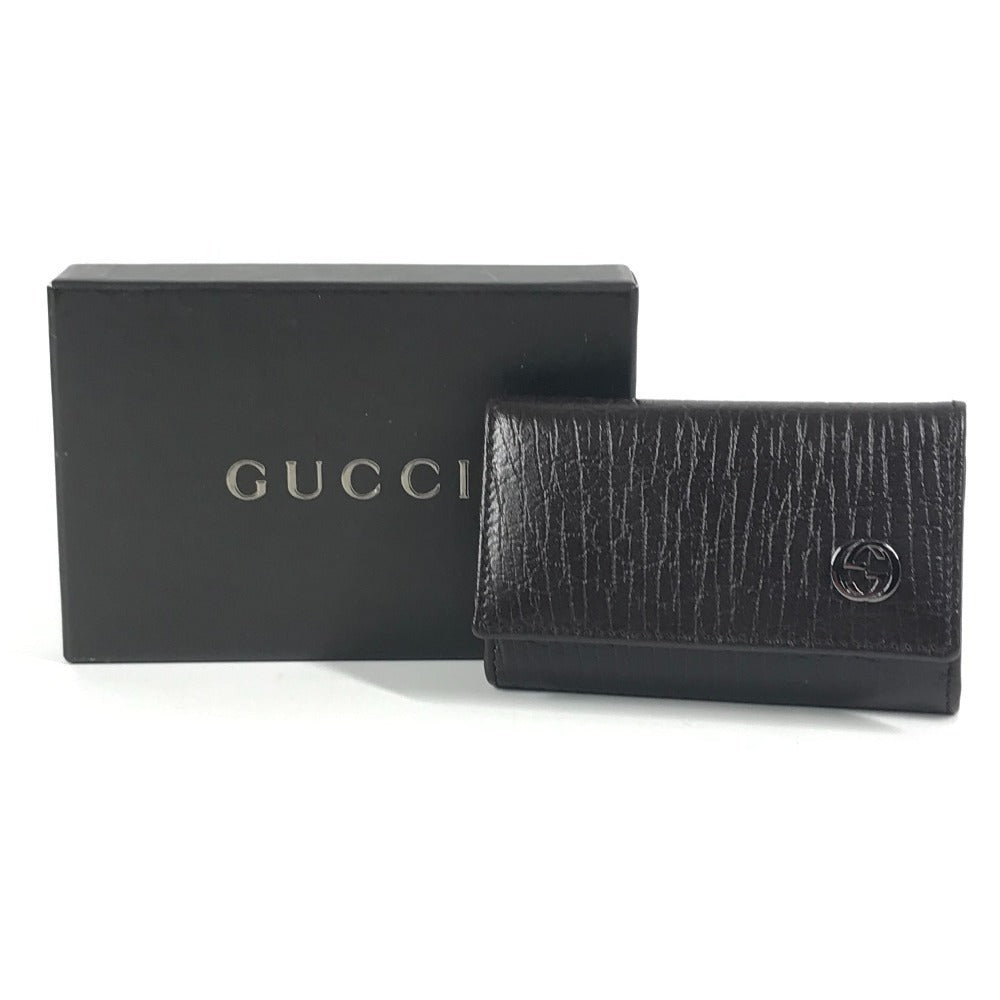GUCCI 115225 ヴィンテージ GG インターロッキングG 6連 鍵 キーケース レザー ユニセックス ブラウン