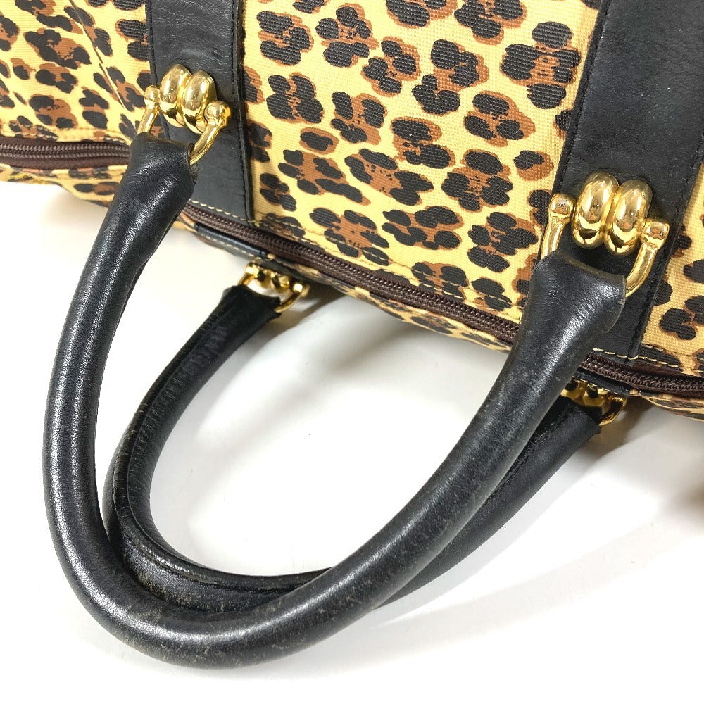 VERSACE ヴィンテージ レオパード 豹 ヒョウ カバン ハンドバッグ トラベルバッグ 旅行バッグ ボストンバッグ PVC/レザー ユニセックス イエロー