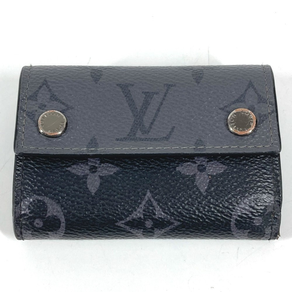 LOUIS VUITTON M45417 Monogram Eclipse Discovery Compact Wallet, Tri-fold Wallet, Monogram Eclipse Canvas, Unisex, Black