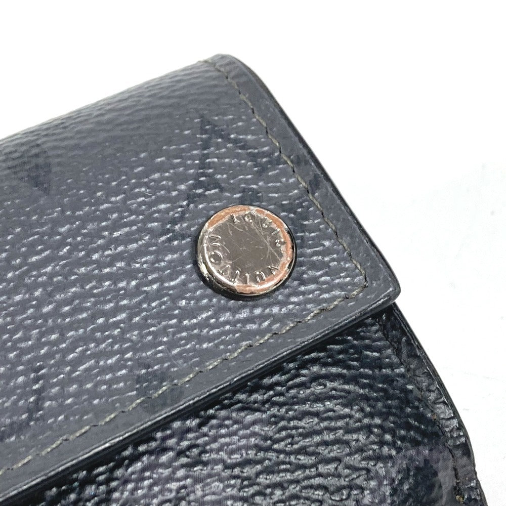 LOUIS VUITTON M45417 Monogram Eclipse Discovery Compact Wallet, Tri-fold Wallet, Monogram Eclipse Canvas, Unisex, Black