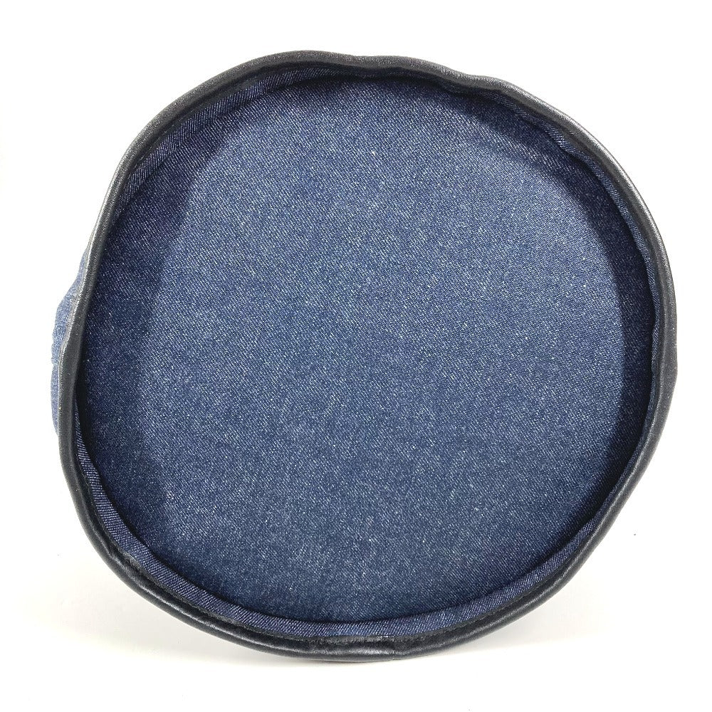 HUNTING WORLD logo bucket-shaped bag, 2-way handbag, tote bag, shoulder bag, denim, unisex, blue