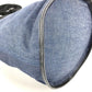 HUNTING WORLD logo bucket-shaped bag, 2-way handbag, tote bag, shoulder bag, denim, unisex, blue
