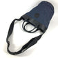 HUNTING WORLD logo bucket-shaped bag, 2-way handbag, tote bag, shoulder bag, denim, unisex, blue