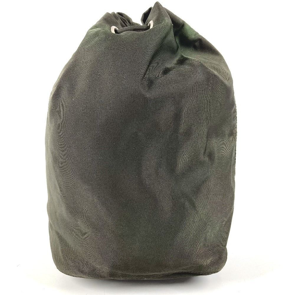 PRADA 巾着ポーチ トライアングルロゴ 三角ロゴ プレート マルチポーチ ポーチ ナイロン ユニセックス カーキ