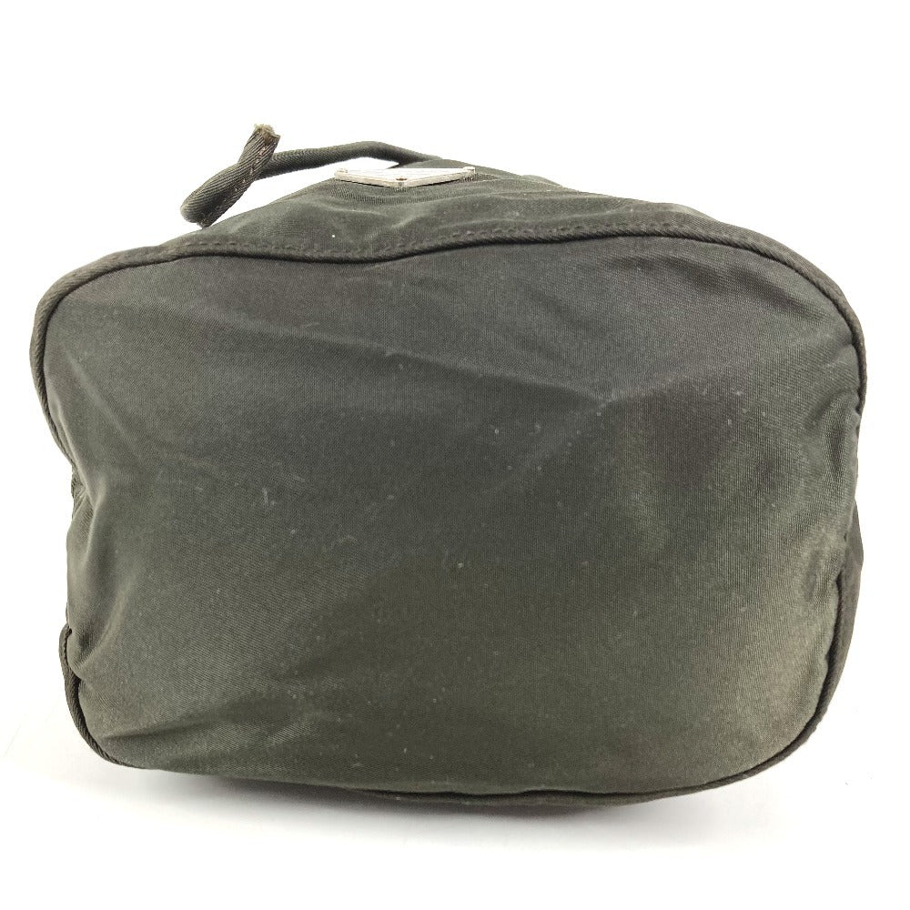 PRADA 巾着ポーチ トライアングルロゴ 三角ロゴ プレート マルチポーチ ポーチ ナイロン ユニセックス カーキ