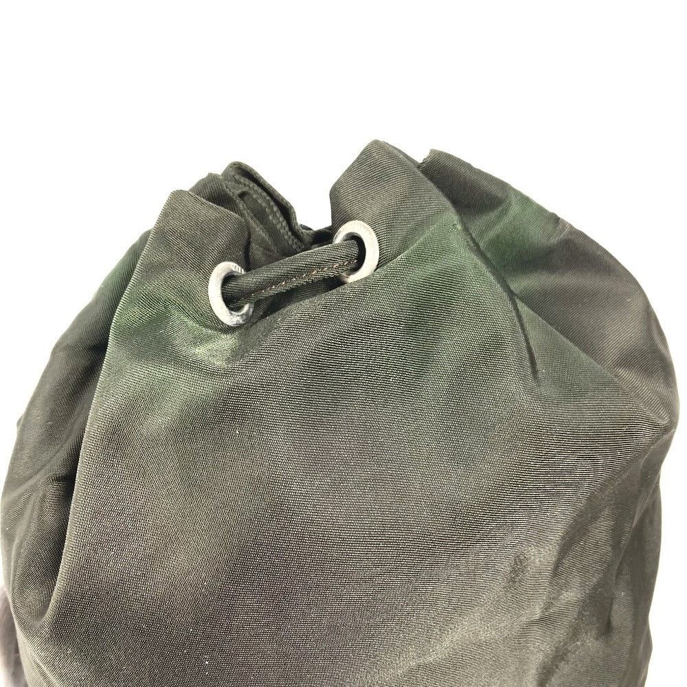 PRADA 巾着ポーチ トライアングルロゴ 三角ロゴ プレート マルチポーチ ポーチ ナイロン ユニセックス カーキ