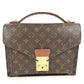 LOUIS VUITTON M51185 Monogram Monceau 28 Flap Document Bag Handbag in Monogram Canvas, Unisex, Brown