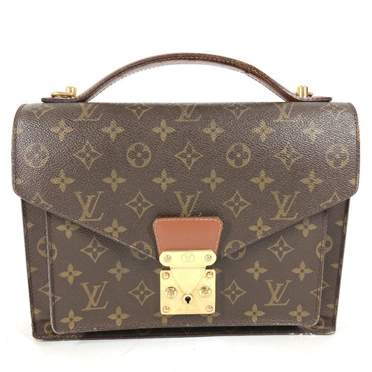 LOUIS VUITTON M51185 Monogram Monceau 28 Flap Document Bag Handbag in Monogram Canvas, Unisex, Brown