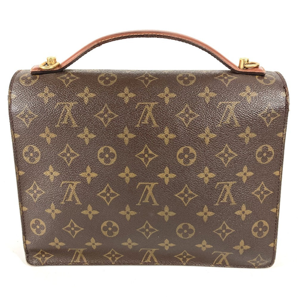 LOUIS VUITTON M51185 Monogram Monceau 28 Flap Document Bag Handbag in Monogram Canvas, Unisex, Brown