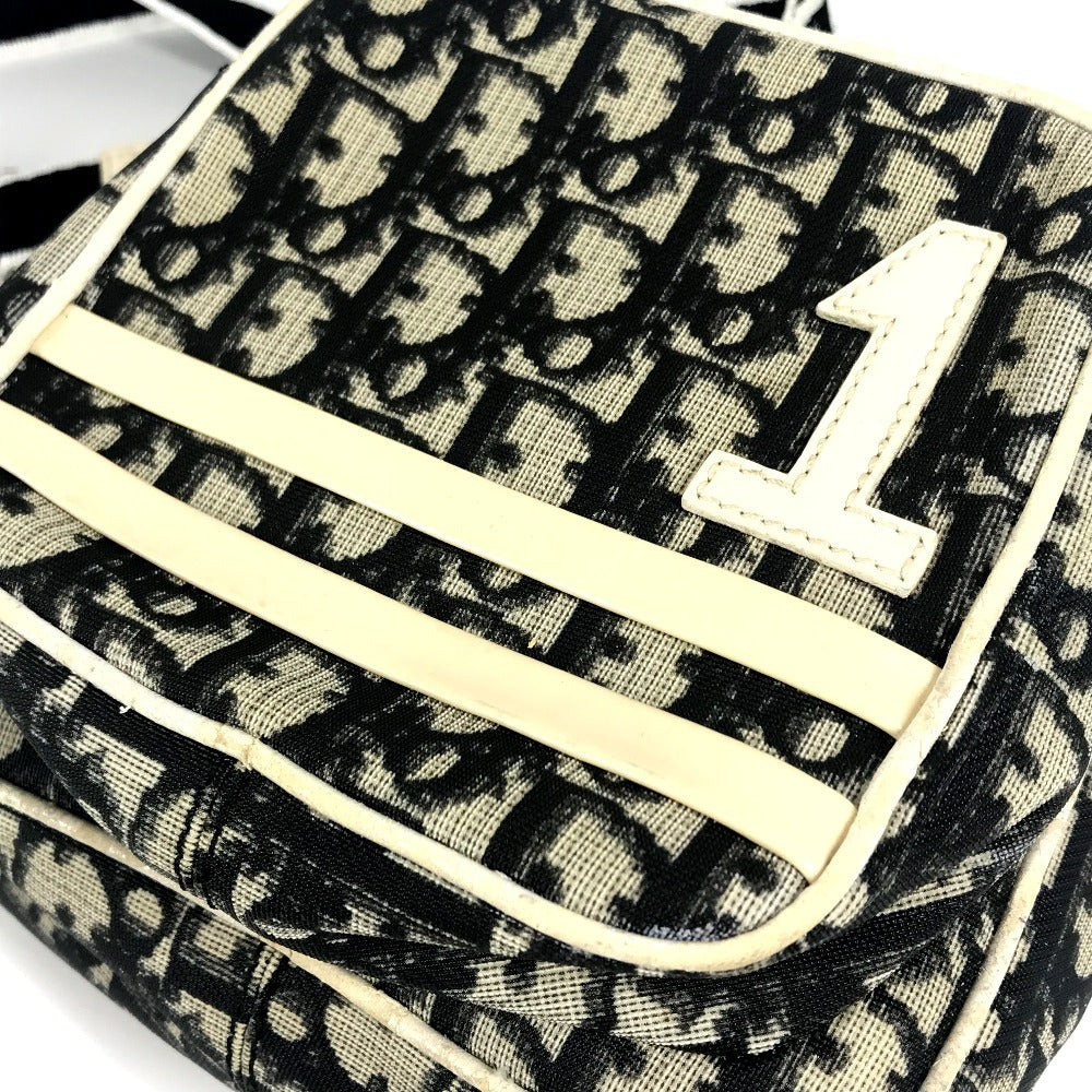 Dior トロッター NO1 ロゴ カバン 斜め掛け ポシェット ショルダーバッグ PVC ユニセックス ブラック