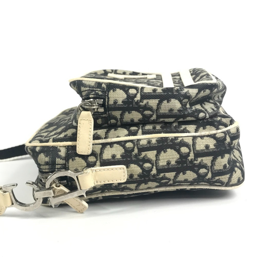 Dior トロッター NO1 ロゴ カバン 斜め掛け ポシェット ショルダーバッグ PVC ユニセックス ブラック