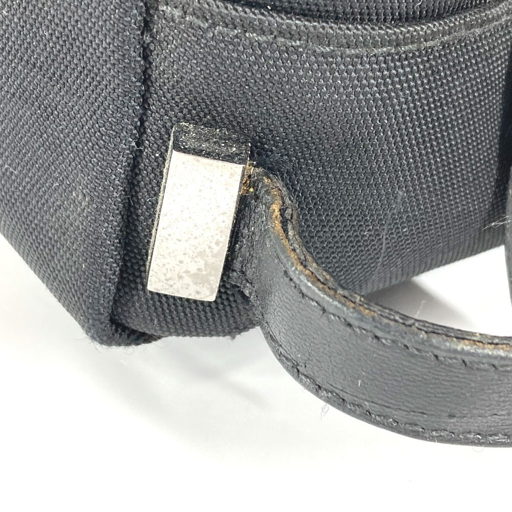 GUCCI 02888 ロゴ Wジップ ジップ カバン ポーチ クラッチバッグ 持ち手つき セカンドバッグ レザー/キャンバス ユニセックス ブラック