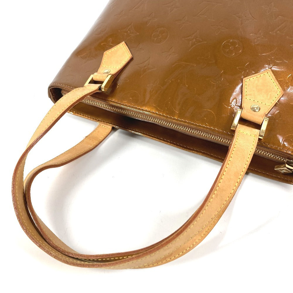 LOUIS VUITTON M91122 Monogram Vernis Houston Shoulder Bag/Tote Bag in Monogram Vernis Canvas, Women's, Bronze/Brown