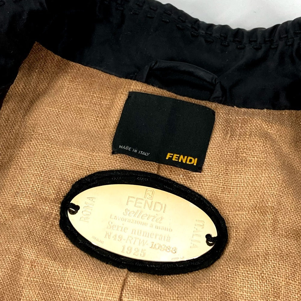 FENDI セレリア ロゴ ベルト付き コート アウター 長袖 トレンチコート ナイロン レディース ブラック