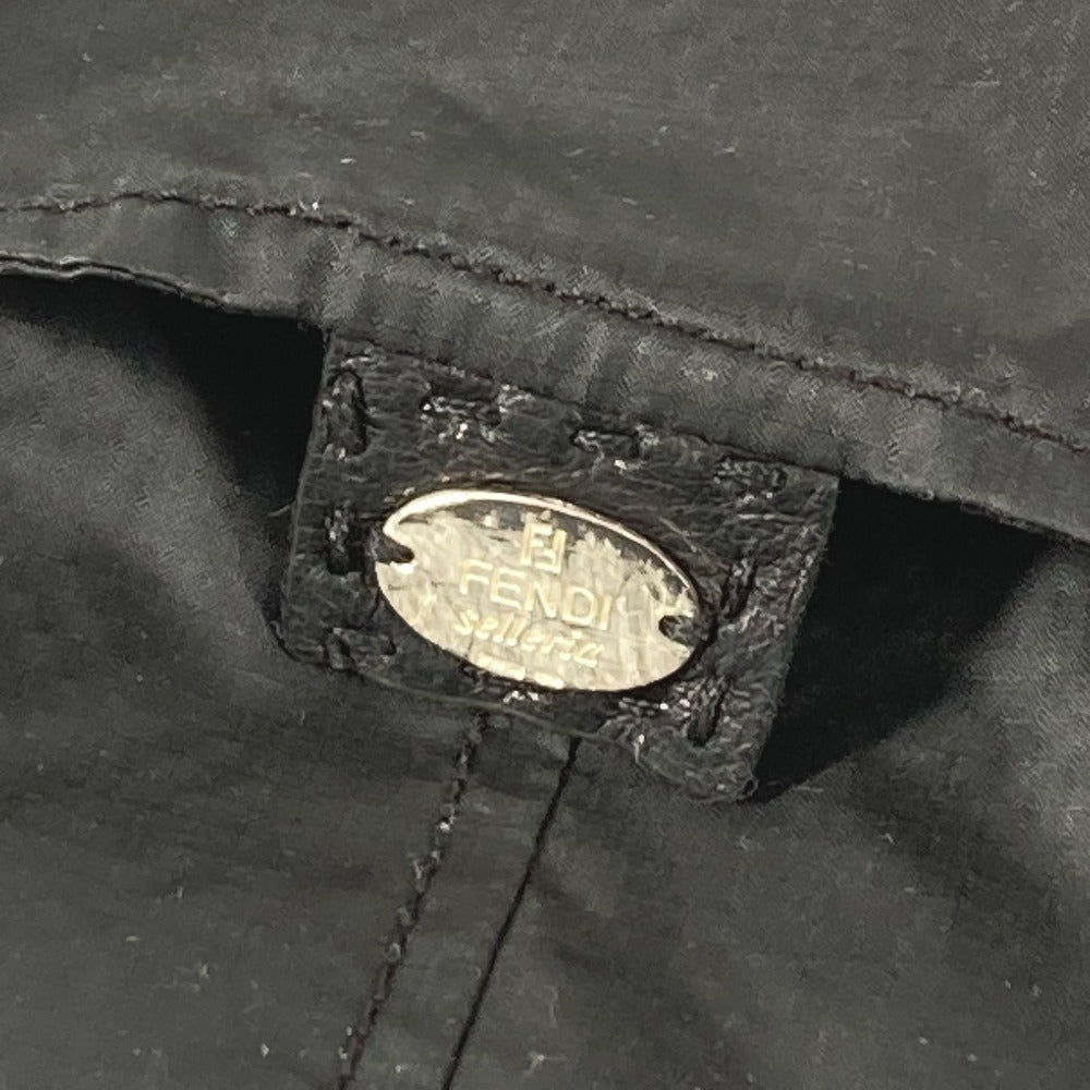 FENDI セレリア ロゴ ベルト付き コート アウター 長袖 トレンチコート ナイロン レディース ブラック