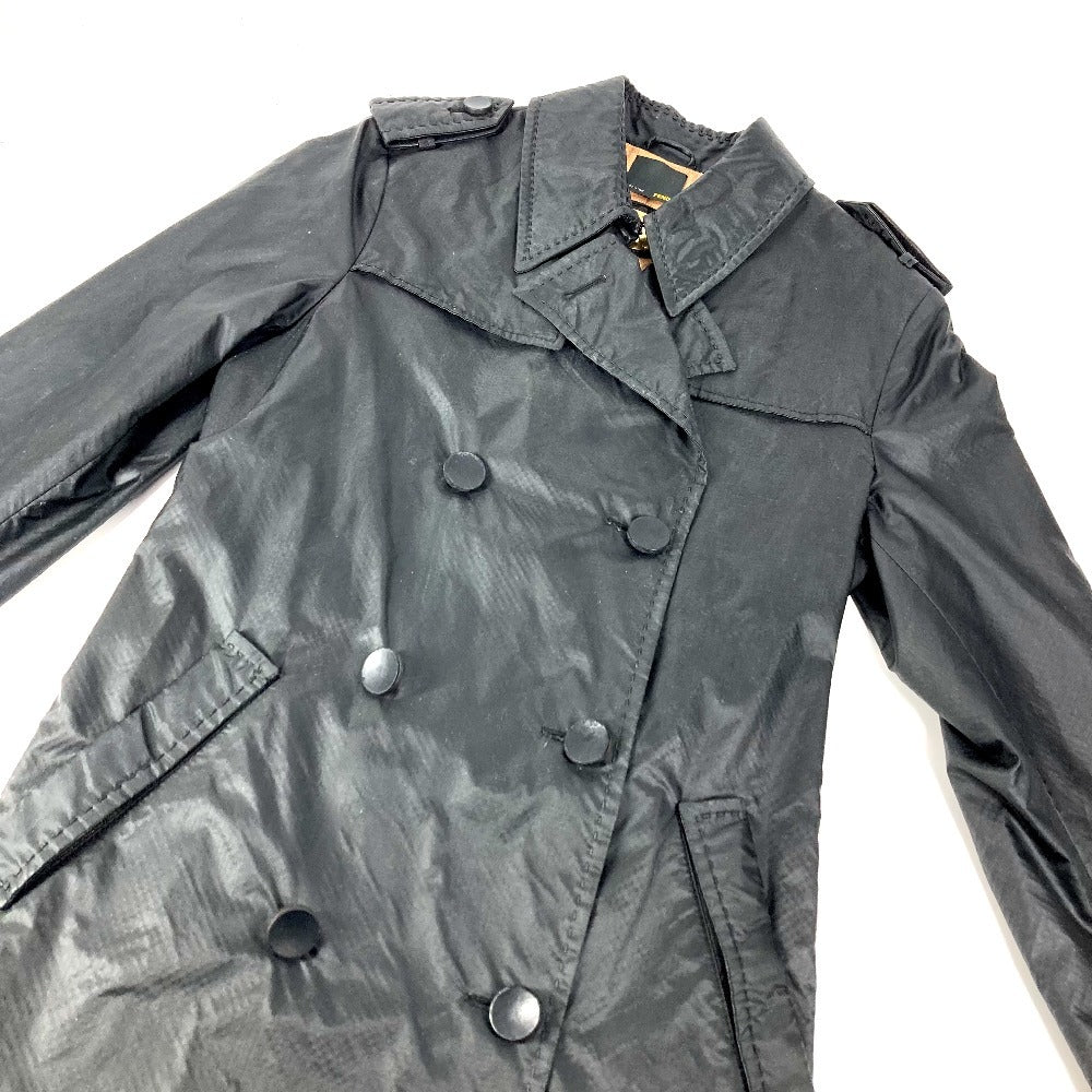 FENDI セレリア ロゴ ベルト付き コート アウター 長袖 トレンチコート ナイロン レディース ブラック