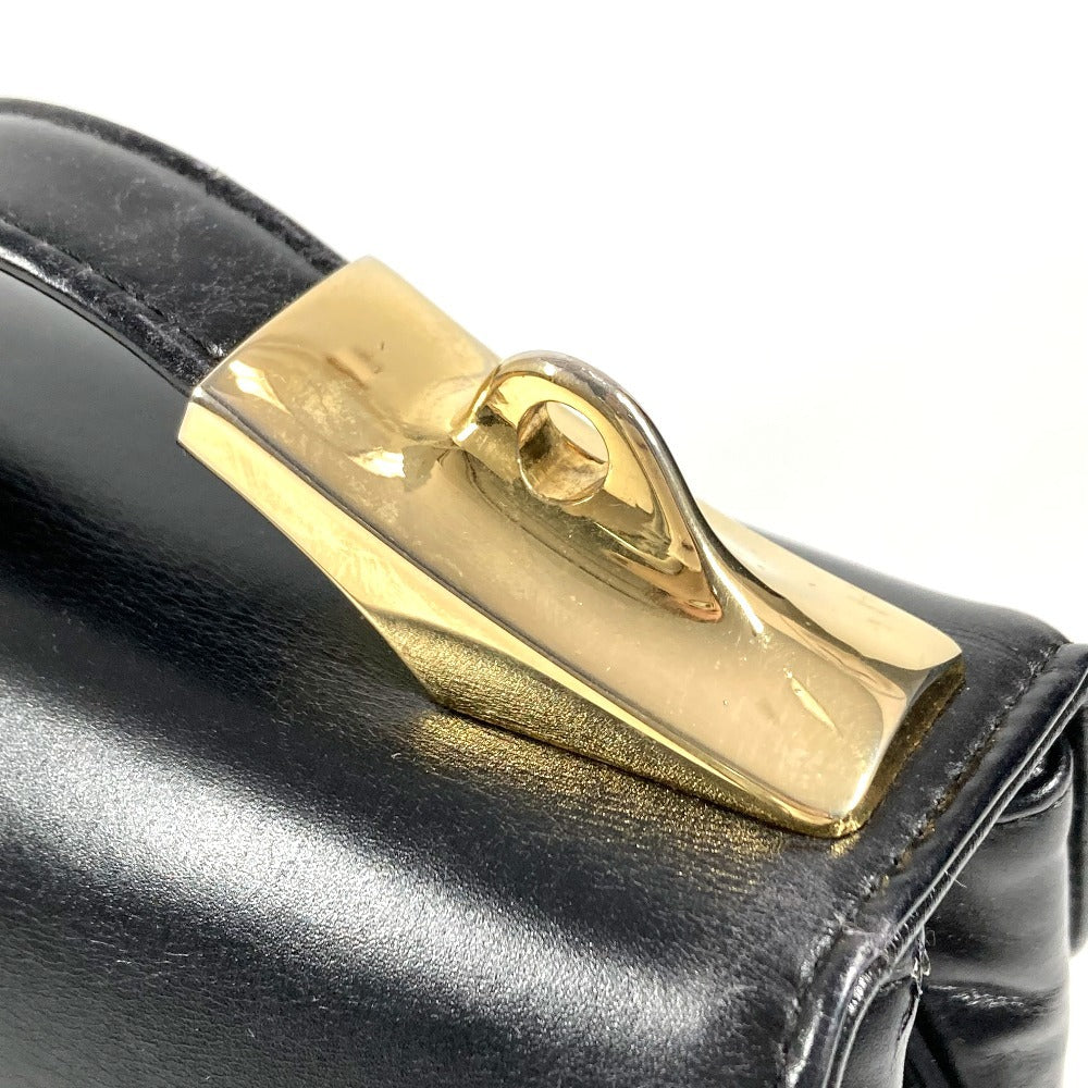 Dior ヴィンテージ CDロゴ カバン フラップ がま口コインケース 財布 小銭入れ ハンドバッグ レザー ユニセックス ブラック