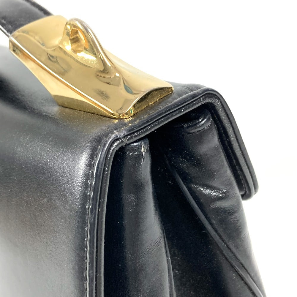 Dior ヴィンテージ CDロゴ カバン フラップ がま口コインケース 財布 小銭入れ ハンドバッグ レザー ユニセックス ブラック