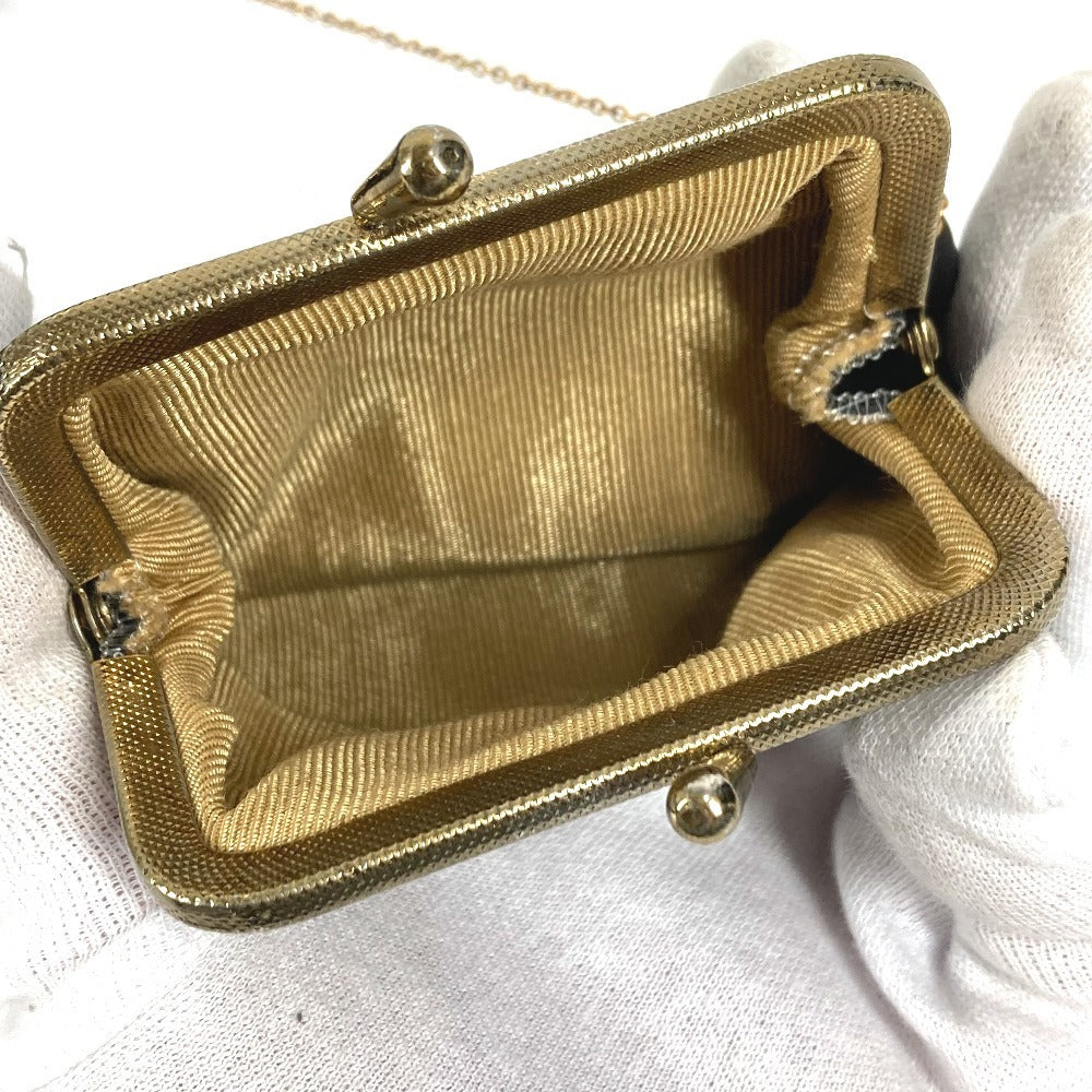 Dior ヴィンテージ CDロゴ カバン フラップ がま口コインケース 財布 小銭入れ ハンドバッグ レザー ユニセックス ブラック