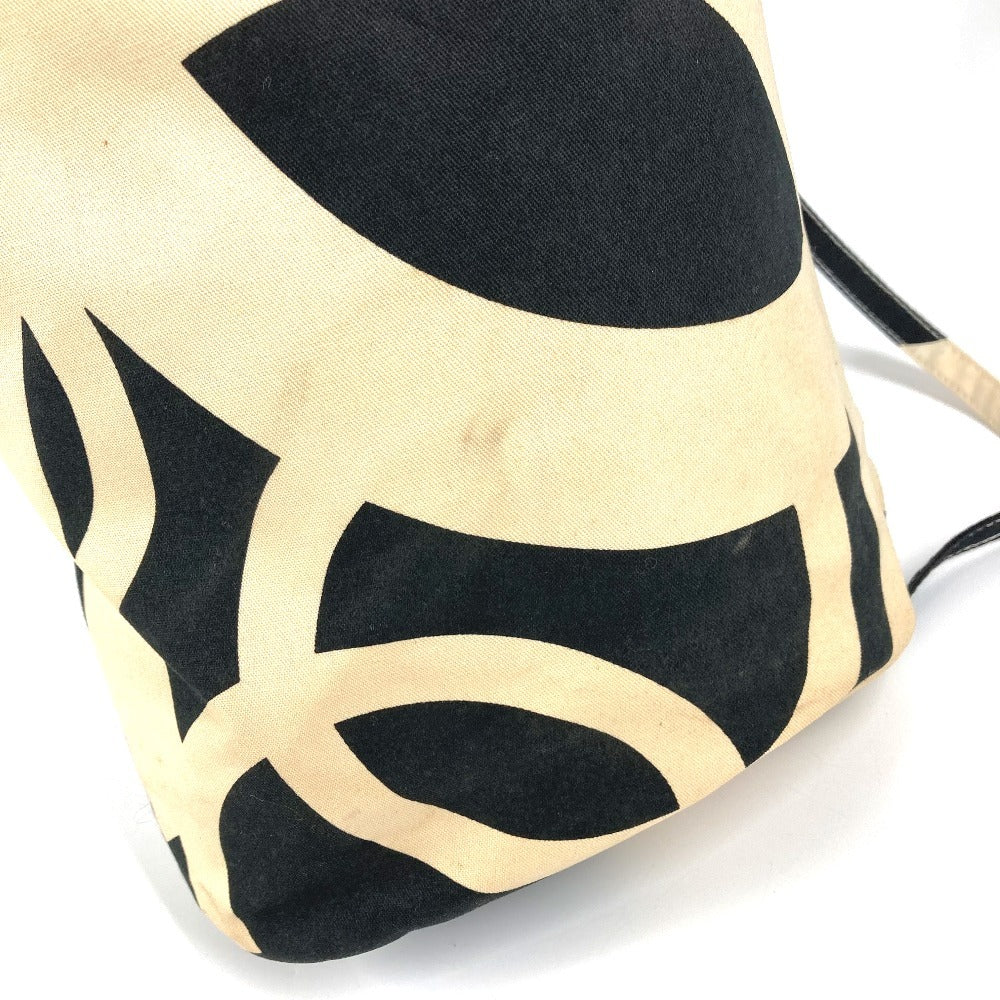 CHANEL CC Coco Mark Drawstring Bag, Shoulder Bag, Cotton, Women's, White