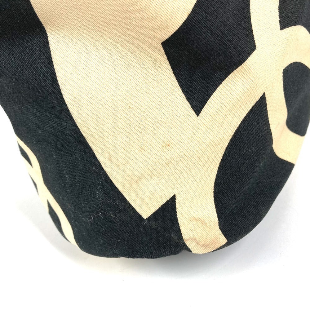 CHANEL CC Coco Mark Drawstring Bag, Shoulder Bag, Cotton, Women's, White