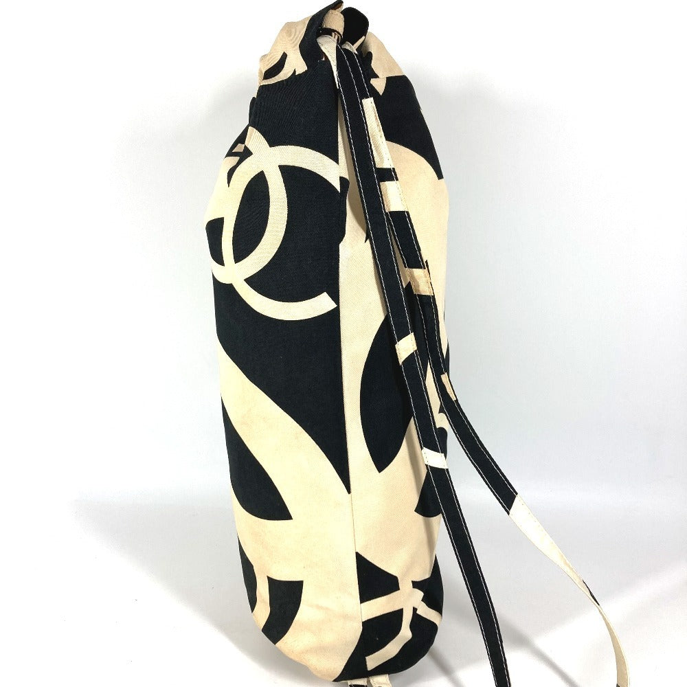 CHANEL CC Coco Mark Drawstring Bag, Shoulder Bag, Cotton, Women's, White