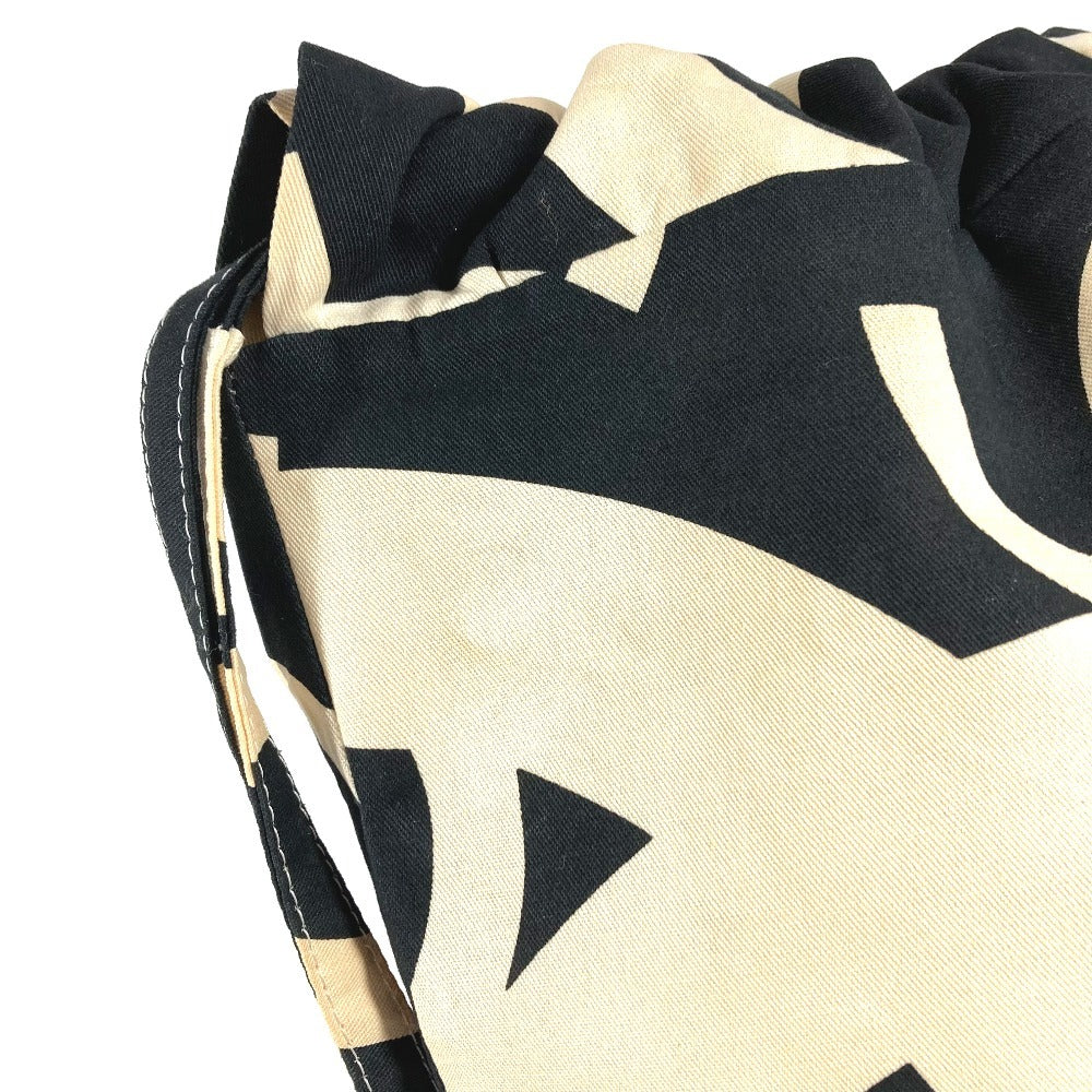 CHANEL CC Coco Mark Drawstring Bag, Shoulder Bag, Cotton, Women's, White