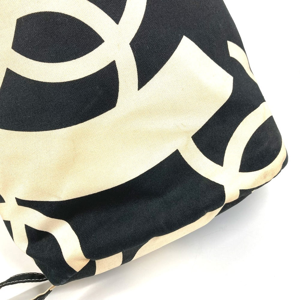 CHANEL CC Coco Mark Drawstring Bag, Shoulder Bag, Cotton, Women's, White