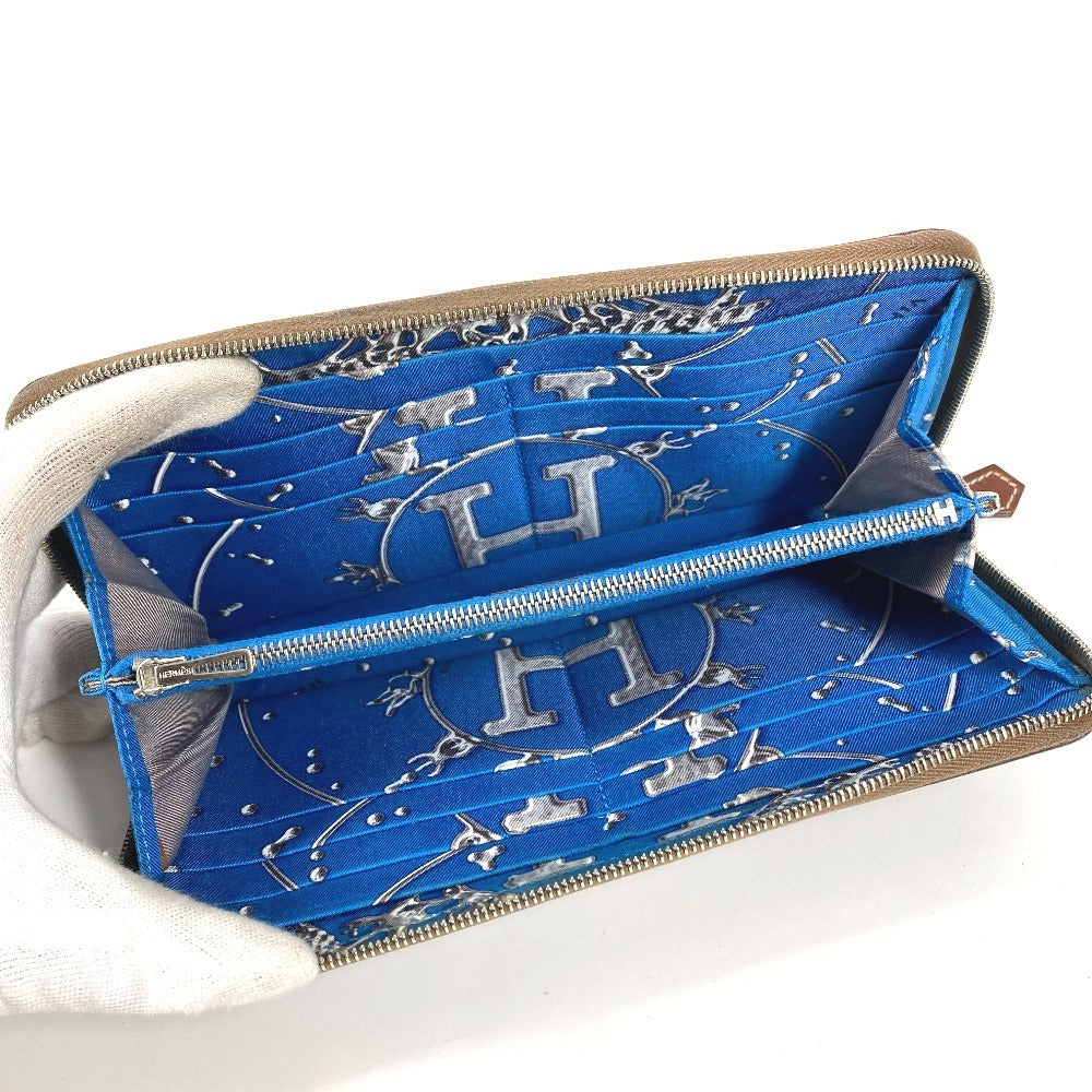 HERMES アザップロング シルクイン アザップロングシルクイン 財布 ロングウォレット ラウンドファスナー 長財布 エプソン ユニセックス エトゥープ グレー