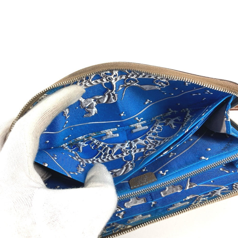 HERMES アザップロング シルクイン アザップロングシルクイン 財布 ロングウォレット ラウンドファスナー 長財布 エプソン ユニセックス エトゥープ グレー