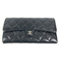 CHANEL CC ココマーク ロゴ マトラッセ キルティング 財布 ロングウォレット フラップ 長財布 ラムスキン ユニセックス ブラック