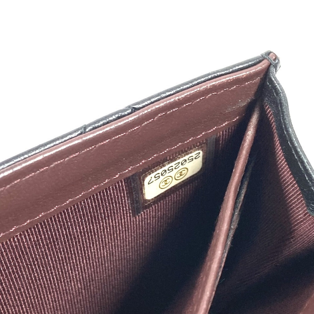 CHANEL CC ココマーク ロゴ マトラッセ キルティング 財布 ロングウォレット フラップ 長財布 ラムスキン ユニセックス ブラック