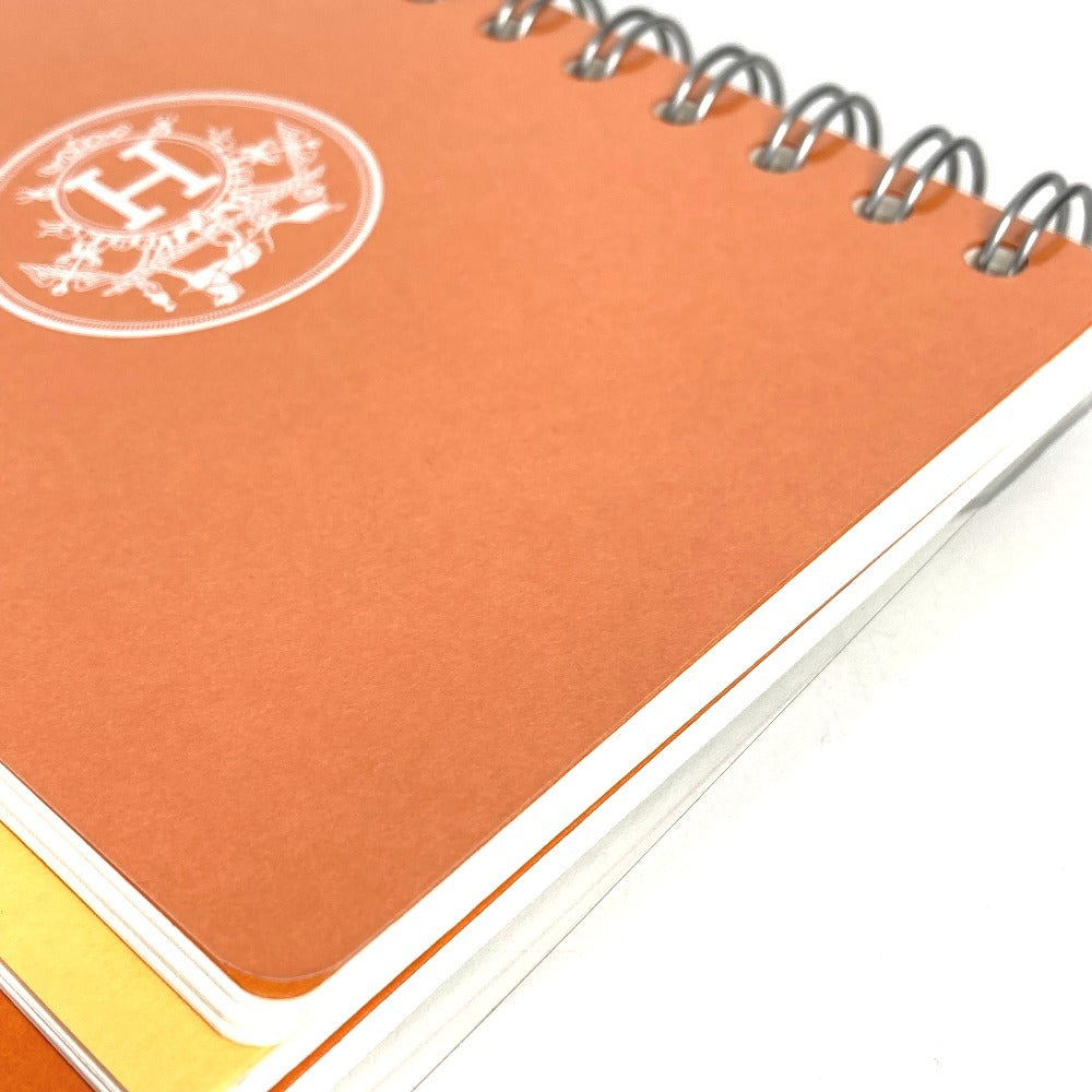 HERMES レフィル リフィル ロゴ メモ帳 ノート ステーショナリー ノートブック 紙 ユニセックス オレンジ