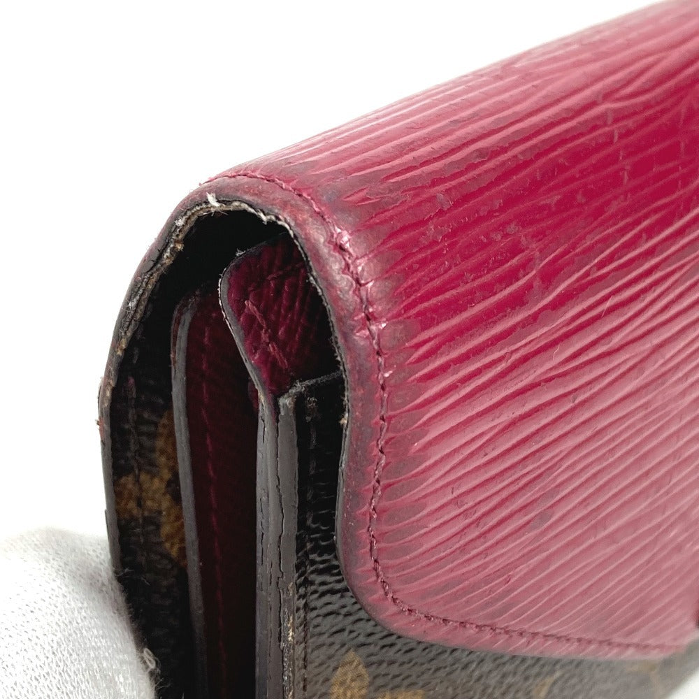 LOUIS VUITTON M60494 モノグラム エピ ポルトフォイユ マリールー コンパクトウォレット 3つ折り財布 モノグラムキャンバス ユニセックス フューシャ ピンク