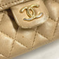 CHANEL Quilted CC Coco Mark Logo Mini Mini Matelasse Bag Pouch Bag Charm Key Holder Handbag Lambskin Unisex Beige