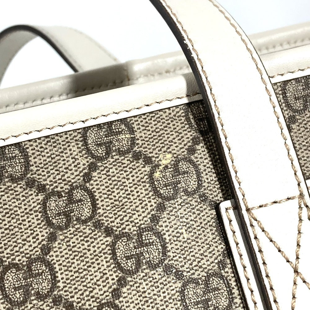 GUCCI 211137 GG Supreme Logo Bag Shoulder Tote Bag Shoulder Bag GG Supreme Canvas Unisex Beige