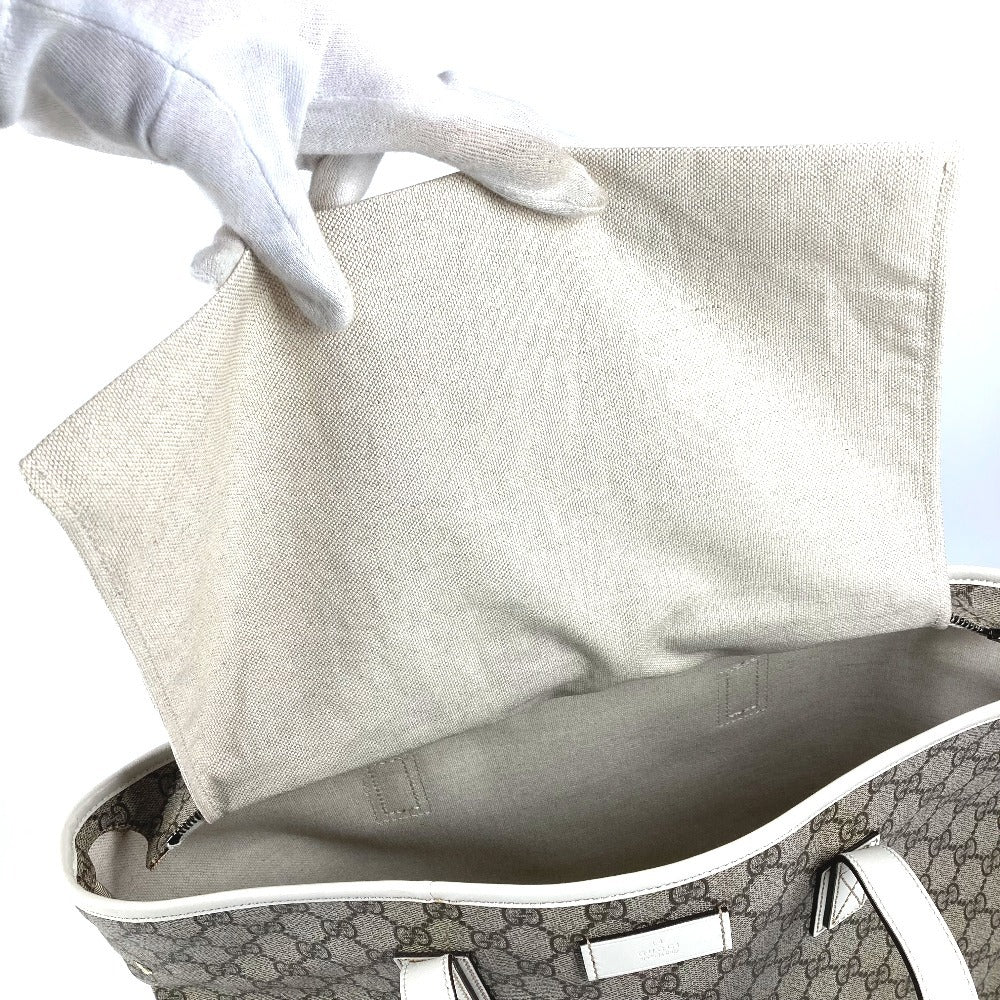 GUCCI 211137 GG Supreme Logo Bag Shoulder Tote Bag Shoulder Bag GG Supreme Canvas Unisex Beige