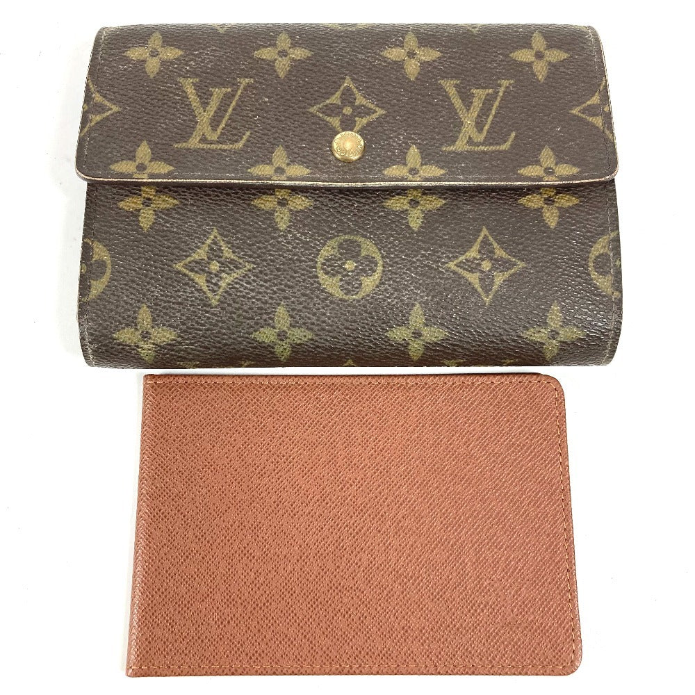 LOUIS VUITTON M61202 モノグラム ポルトトレゾールエテュイパピエ 長財布 フラップ 3つ折り財布 モノグラムキャンバス ユニセックス ブラウン