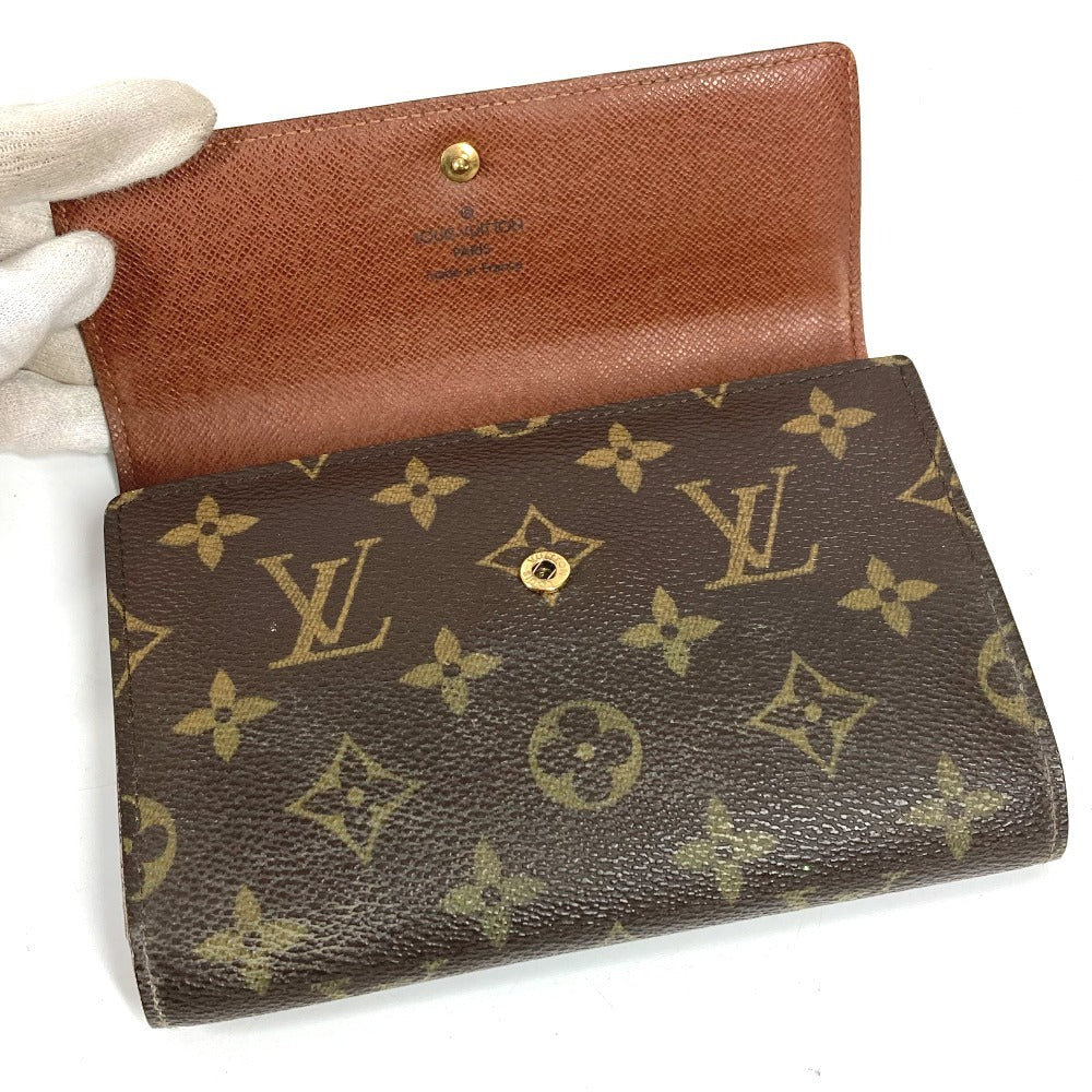 LOUIS VUITTON M61202 モノグラム ポルトトレゾールエテュイパピエ 長財布 フラップ 3つ折り財布 モノグラムキャンバス ユニセックス ブラウン