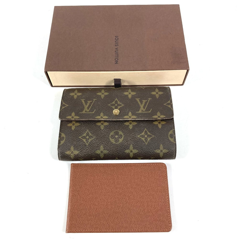 LOUIS VUITTON M61202 モノグラム ポルトトレゾールエテュイパピエ 長財布 フラップ 3つ折り財布 モノグラムキャンバス ユニセックス ブラウン