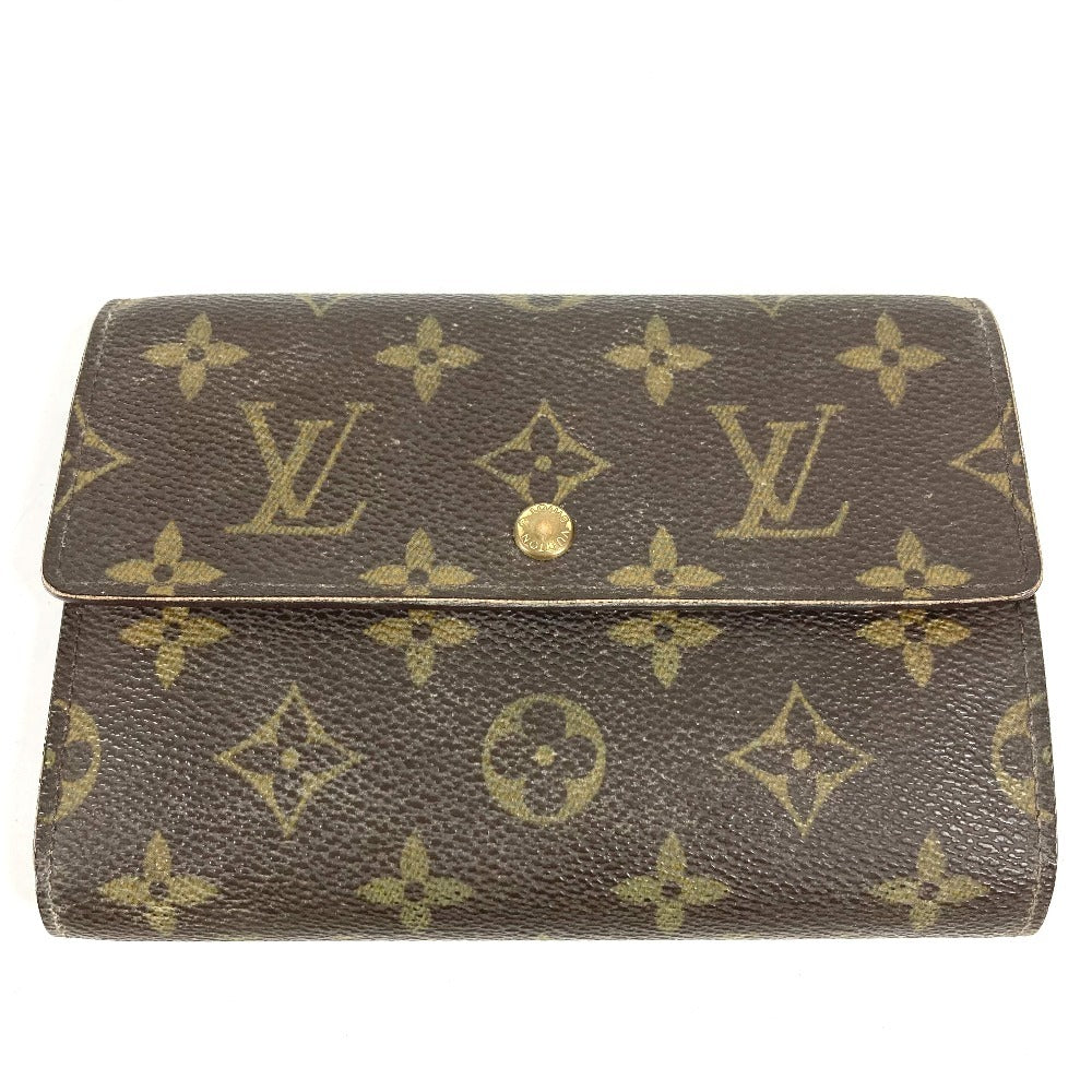 LOUIS VUITTON M61202 モノグラム ポルトトレゾールエテュイパピエ 長財布 フラップ 3つ折り財布 モノグラムキャンバス ユニセックス ブラウン