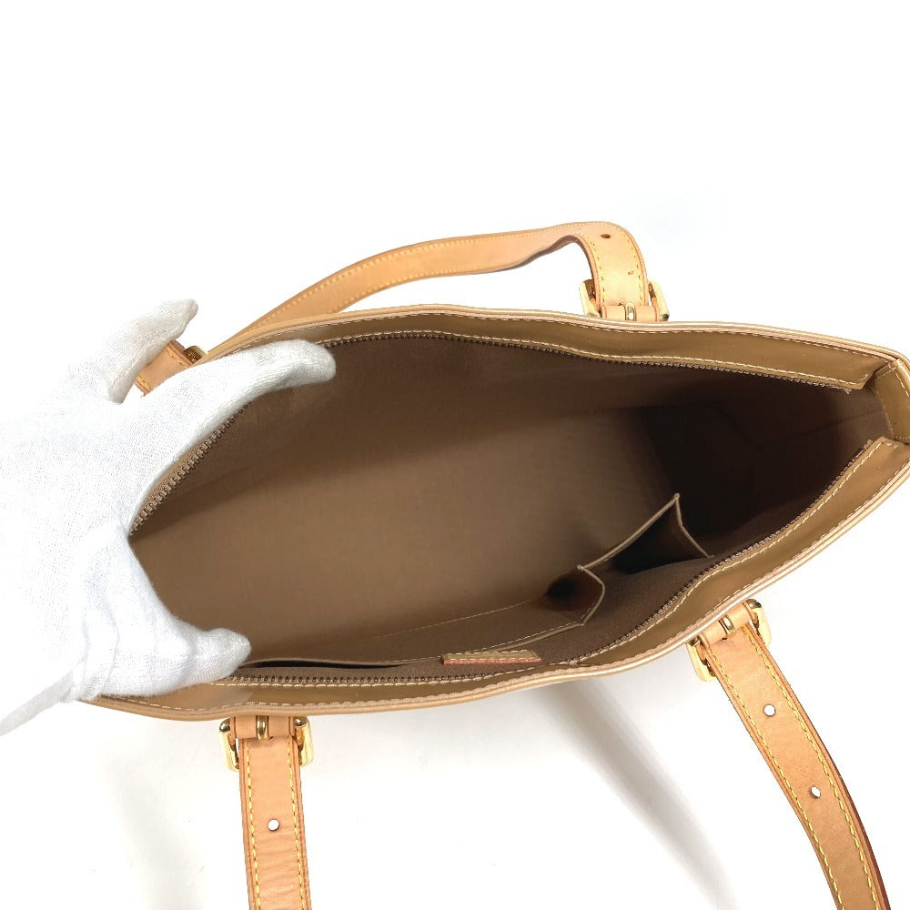 LOUIS VUITTON M91511 モノグラムヴェルニ ブレントウッド 肩掛け ショルダーバッグ カバン トートバッグ モノグラムヴェルニキャンバス レディース ベージュ