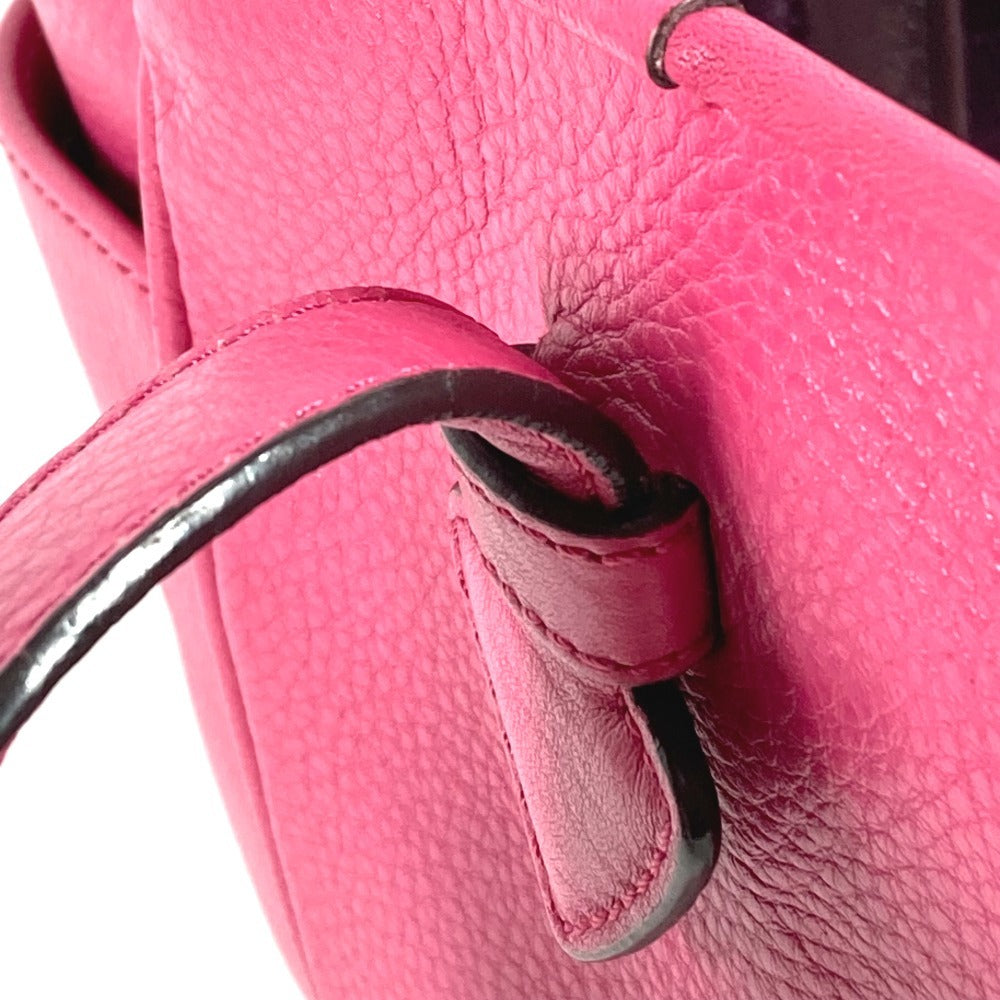 LOEWE ロゴ ヘリテージ トートバッグ カバン 肩掛け ショルダーバッグ レザー ユニセックス ピンク