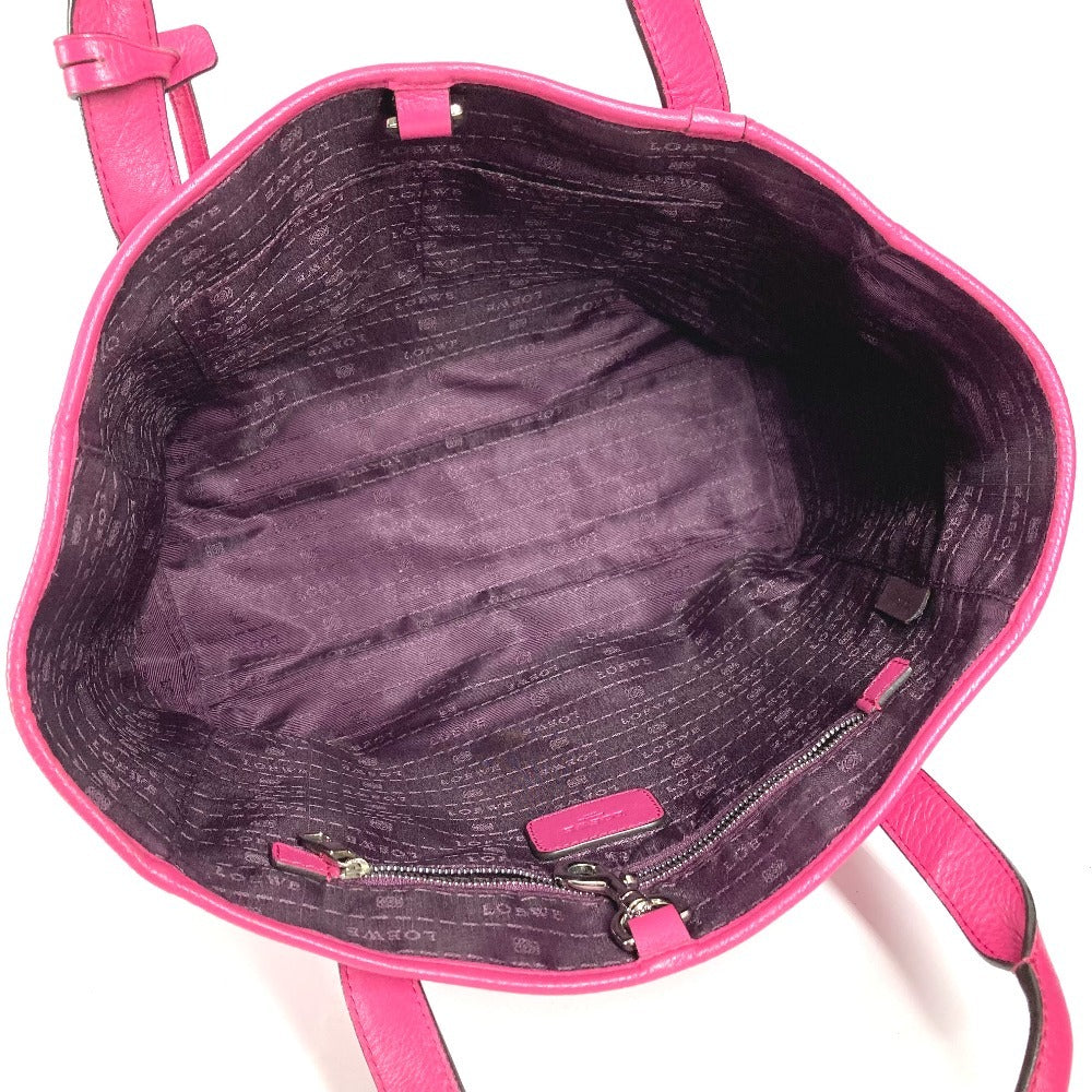 LOEWE ロゴ ヘリテージ トートバッグ カバン 肩掛け ショルダーバッグ レザー ユニセックス ピンク